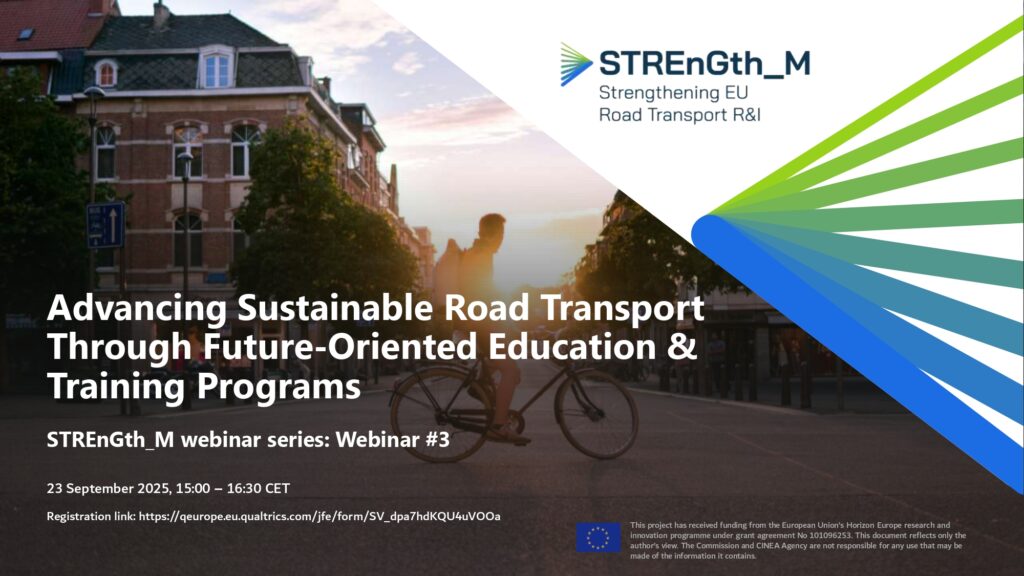 STREnGtH_M webinar #3: Advancing Sustainable Road Transport